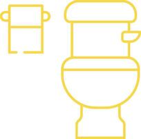 Flush Toilet Hygiene Outline Vector Illustration