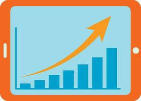 Graph Bar Chart And Tablet Vector Illustration