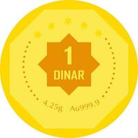 Dinar Gold Coin Vector Illustration