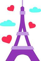 Love Paris Tower Vector Illustration