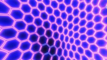 abstrait énergie violet cellules hexagones avec vagues Contexte video