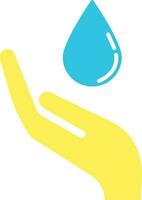 Save Water with Hand Logo Vector Illustrationl