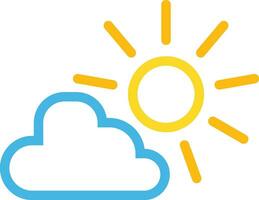 Cloud And Sun Vector Illustration