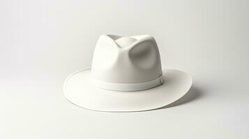 AI generated Retro fedora hat on white background photo