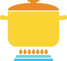 Cute Boiling Pot Vector Illustration