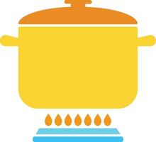 Cute Boiling Pot Vector Illustration