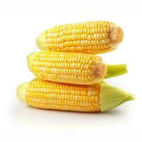 AI generated AI-Generated Hyper-realistic stack of corn on white background, photo