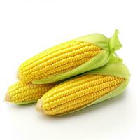 ai generado generado por ai Híper realista apilar de maíz en blanco fondo, foto