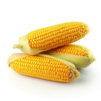 AI generated AI-Generated Hyper-realistic stack of corn on white background, photo