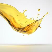 AI generated Hyper-realistic photo of oil Splash isolated on a pure white background