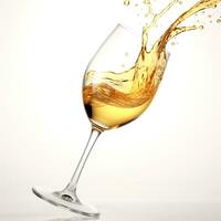 AI generated Photo-Realistic Photo of golden wine on a white background