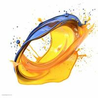 AI generated Hyper-realistic photo of oil Splash isolated on a pure white background