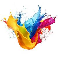 AI generated Hyper-realistic photo of colorful Splash isolated on the background.