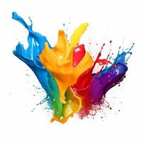 AI generated Hyper-Realistic Photo of colorful Splash isolated on the background.