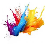 AI generated Hyper-realistic photo of colorful Splash isolated on the background.