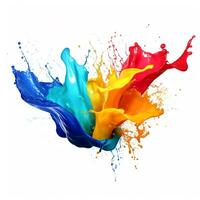 AI generated Hyper-realistic photo of colorful Splash isolated on the background.