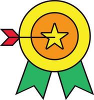 Award Star Badge with Arrow Target Vector Illustration