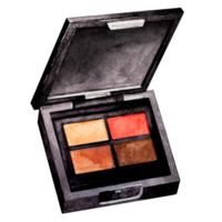 Orange eye shadow. side view. Watercolor makeup. Isolated. For cards and banner. png