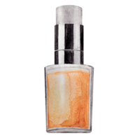 Single Beige foundation in a bottle. Isolated. side view. Watercolor makeup. For postcards and banner. png