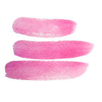 uppsättning av horisontell rosa vattenfärg stänk fläck. hand ritade. isolerat. för design, vykort, baner, affisch. png