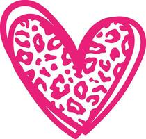 Pink leopard print heart Royalty Free Vector Image