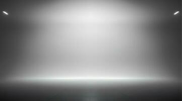 AI generated A bright, illuminated wall in a dimly lit room, Abstract dark room, Black room or stage background for product placement, Panoramic view of the abstract fog photo