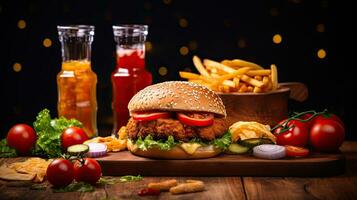 AI generated Delicious and juicy beef burger AI Generative photo