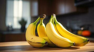 AI generated Portrait banana on the table with light exposure AI Generative photo