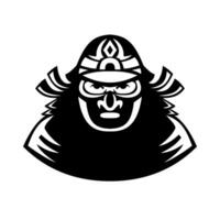 Japanese Samurai Warrior Wearing Mempo Mask Front View Mascot vector