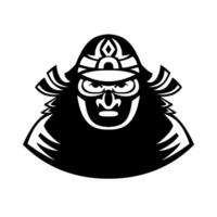 Japanese Samurai Warrior Wearing Mempo Mask Front View Mascot vector