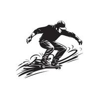 Skateboard silhouette vector