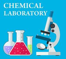 laboratorio microscopio y prueba tubos con líquido vector