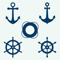 Anchors and steering wheel vector