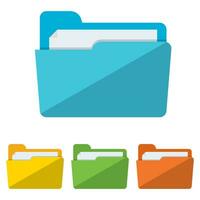 Collection of file folders icons vector