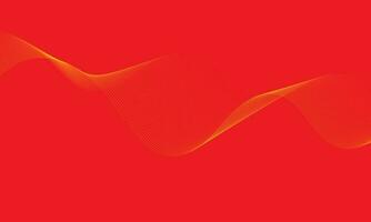 simple abstract yellow color wavy air line pattern art work on red color background vector