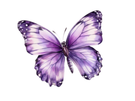 AI generated Purple Violet beautiful butterfly drawing watercolor clip art illustration png