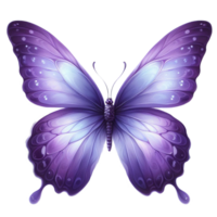 AI generated Purple Violet beautiful butterfly drawing watercolor clip art illustration png