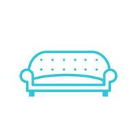 Two place sofa couch icon From blue icon set. vector