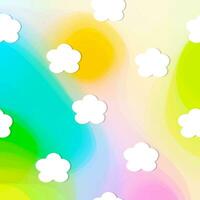 White clouds on abstract colorful sky. vector