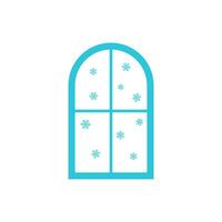 It's snowing, winter day. Window. From blue icon set. vector