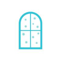 It's snowing, winter day. Window. From blue icon set. vector