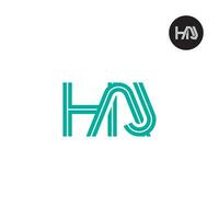 Letter HAJ Monogram Logo Design with Lines vector