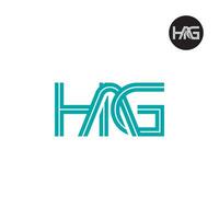 Letter HAG Monogram Logo Design with Lines vector