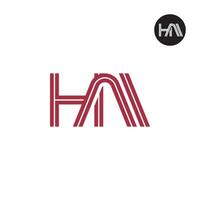 Letter HAI Monogram Logo Design with Lines vector