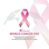 4th february world cancer day social media poster design template vector