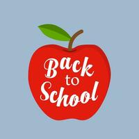 back to school message in red apple vector