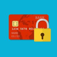 tarjeta de crédito segura vector