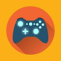 juego controlador plano icono con largo sombra vector