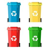 Set Recycle Bins for Trash and Garbage vector