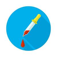 Pipette icon with a long shadow vector